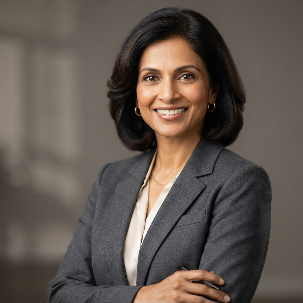 Portrait of Ms. Anitha Reddy, Director of Operations at RAMMI Developments